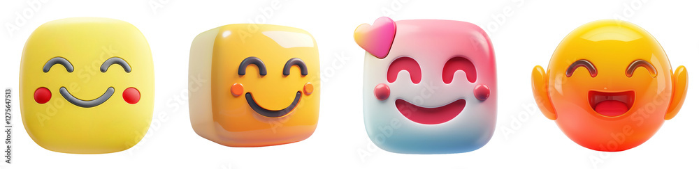 Modern 3D Mood Booster Illustration transparents Background Modern 3D Mood Booster Illustration transparents Background