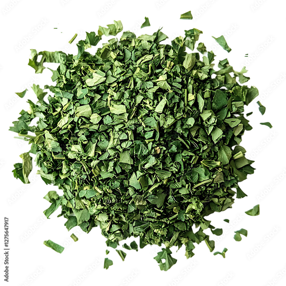 Naklejka premium Dried Chopped Parsley isolated on transparent background