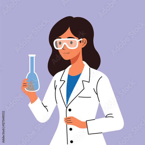 illustration of female doctor working
