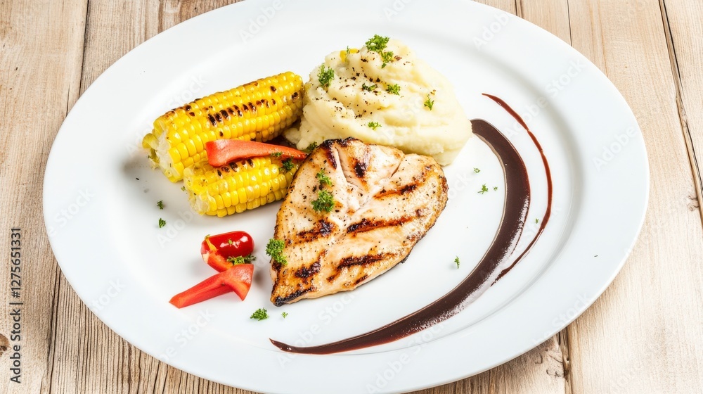 Grilled Chicken Breast with Corn and Mashed Potatoes: A Culinary Delight Grilled Chicken Breast with Corn and Mashed Potatoes: A Culinary Delight
