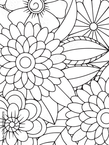 flower pattern design  for adults and kids 