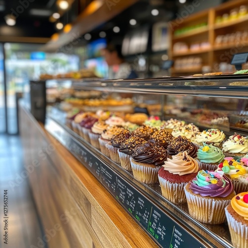 Delightful Cupcake Display: A Sweet Symphony of Colors and Flavors Awaiting You