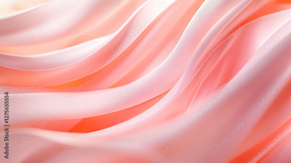 Fototapeta premium Warm pale pink curves gently arching and intersecting on a vertical background, creating a layered, dynamic effect.