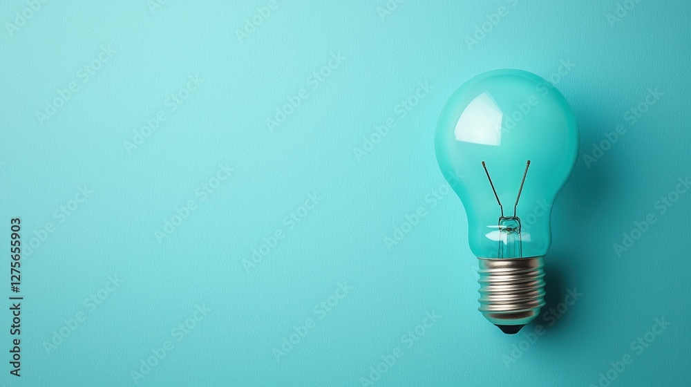 Bright Light Bulb on a Vibrant Blue Background Creating a Striking Visual Contrast Bright Light Bulb on a Vibrant Blue Background Creating a Striking Visual Contrast