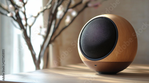Compact wireless speaker enhances modern living spaces with stylish design and high-quality sound