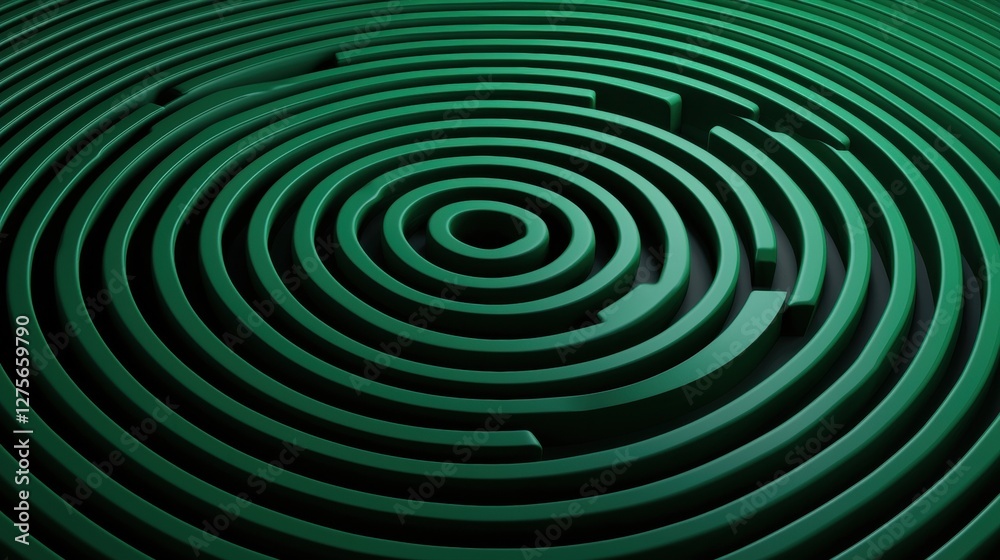 Fototapeta premium Intricate Digital Maze Design Featuring Elegant Patterns in Shades of Green