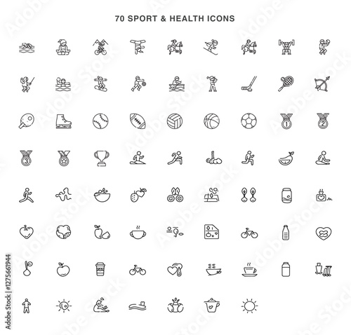 sport and heath icons symbol vector design