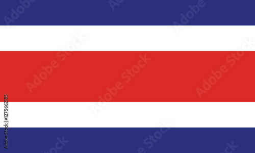 Flag of Costa Rica. Costa Rica flag official size and color standards vector illustration