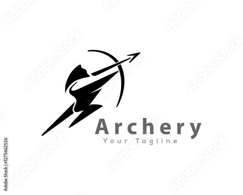 archer drawing art jumping logo design template illustration inspiration