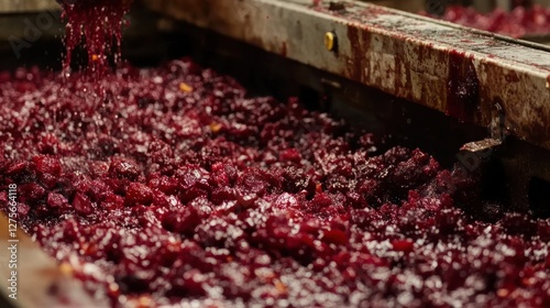 Winemaking Process: Crushing Grapes for Red Wine Production