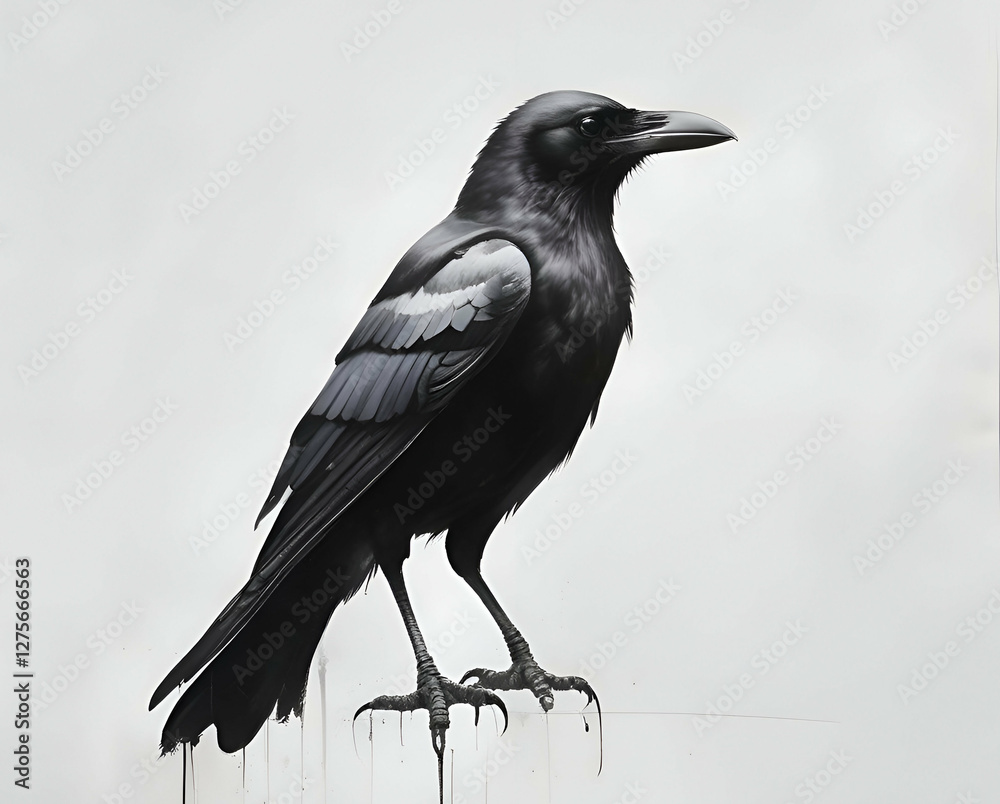 Obraz premium crow on a white background