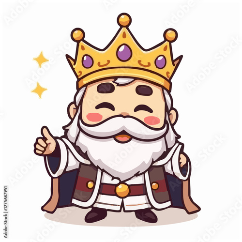 A happy cheerful king cartoon illustration 