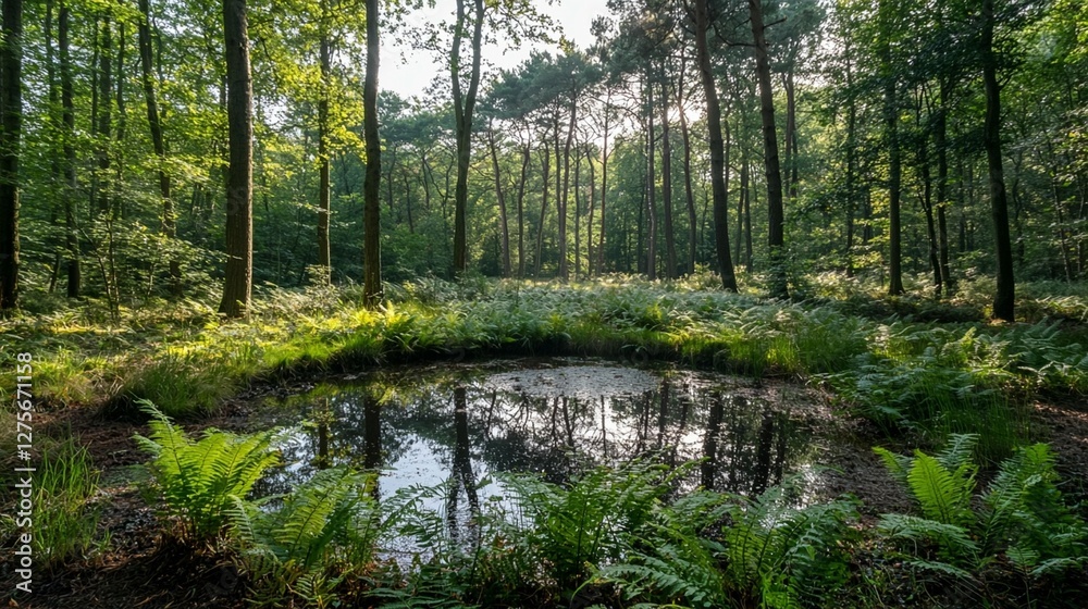 Obraz premium Forest Pond & Ferns