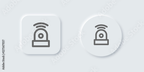 Urgency line icon in neomorphic design style. Alert signs vector illustration.