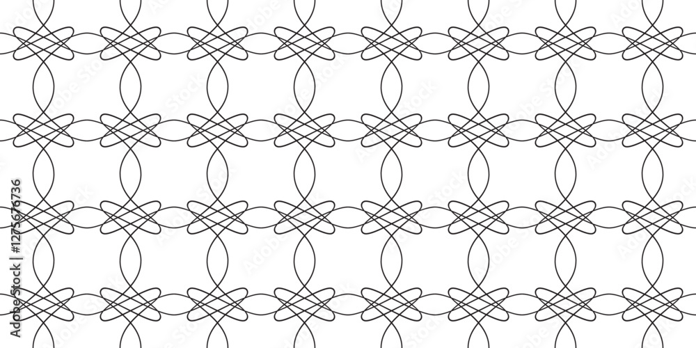 Naklejka premium Abstract Symmetrical Line Pattern in Black.