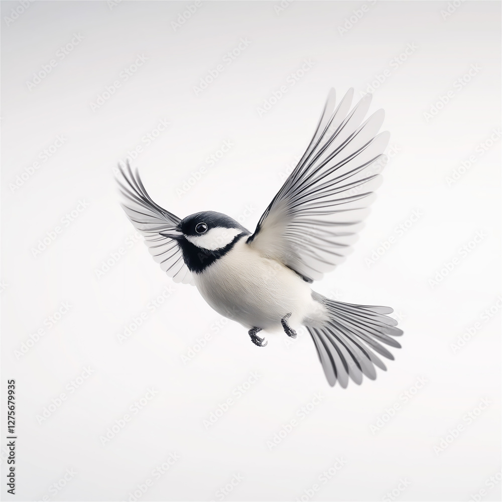 Obraz premium A beautiful bird soaring through a clear blue sky, captured mid-flight, symbolizing freedom, nature, and wildlife.
