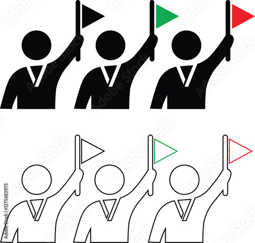 Starting Race Flag  Icon Set 10 Eps