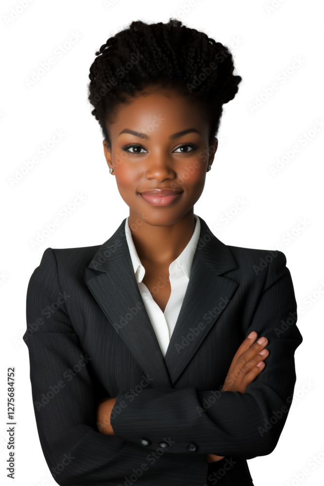 Portrait of a smiling businesswoman, a professional and confident woman in suit, isolated on white or transparent background Portrait of a smiling businesswoman, a professional and confident woman in suit, isolated on white or transparent background