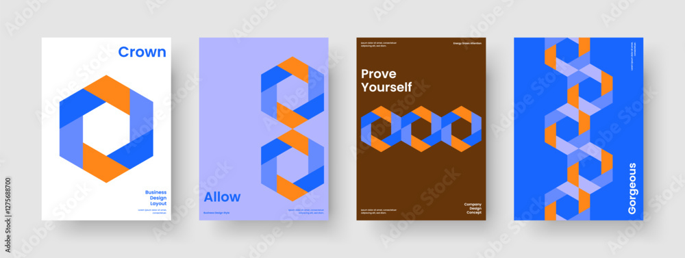 Fototapeta premium Geometric Book Cover Layout. Isolated Flyer Template. Modern Brochure Design. Background. Business Presentation. Report. Poster. Banner. Journal. Newsletter. Leaflet. Advertising. Notebook