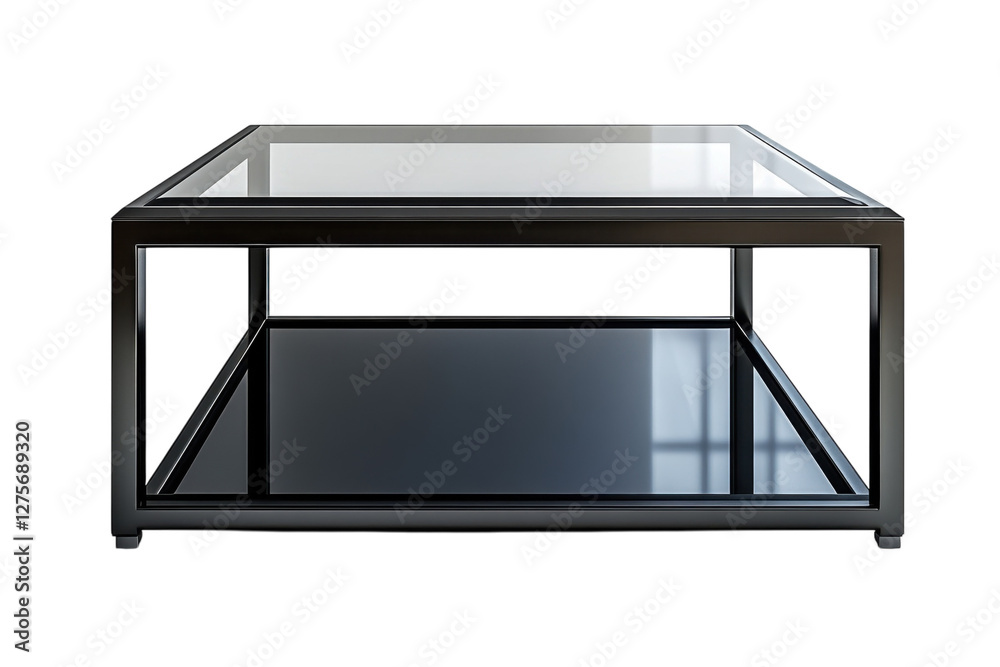 Modern square coffee table with glass top and metal frame suitable for contemporary living room settings Modern square coffee table with glass top and metal frame suitable for contemporary living room settings