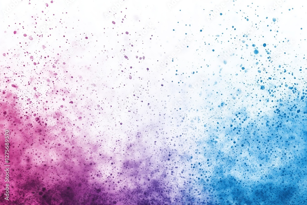Gradient splatter of pink and blue paint on white background. Artistic abstract Gradient splatter of pink and blue paint on white background. Artistic abstract