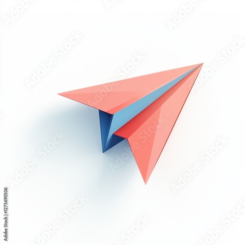 Wallpaper Mural Minimalist Paper Plane Icon with Subtle Red and Blue Design Torontodigital.ca