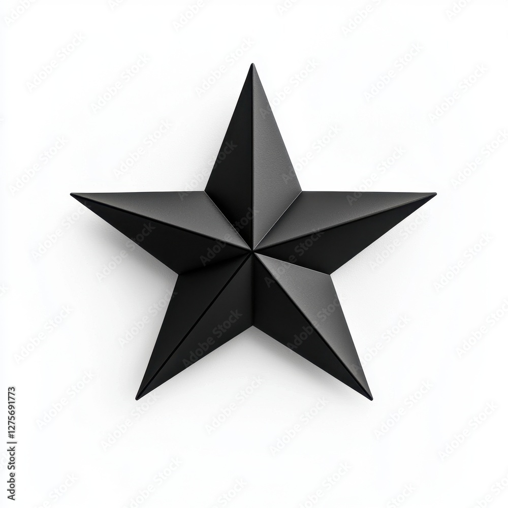 Obraz premium Sleek Modern Black Star with Matte Finish for Minimalist Decor