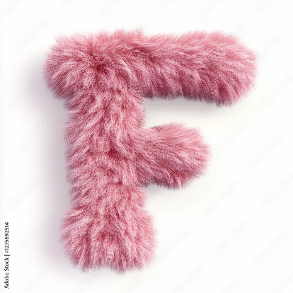 Alphabet. Fluffy 3D pink letter Alphabet. Fluffy 3D pink letter