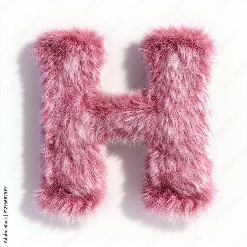 Alphabet. Fluffy 3D pink letter Alphabet. Fluffy 3D pink letter