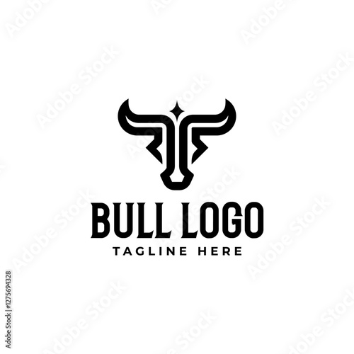 bull and buffalo cow head animal mascot logo for sport