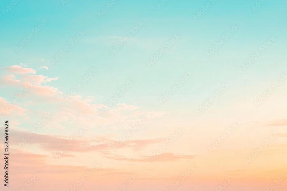 Fototapeta premium Pastel sunset sky cloudscape, tranquil outdoor scene