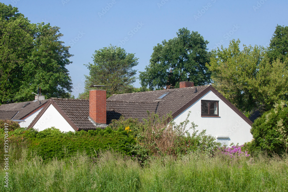 Obraz premium Wohngebäude, Einfamilienhaus, Lilienthal, Niedersachsen, Deutschland