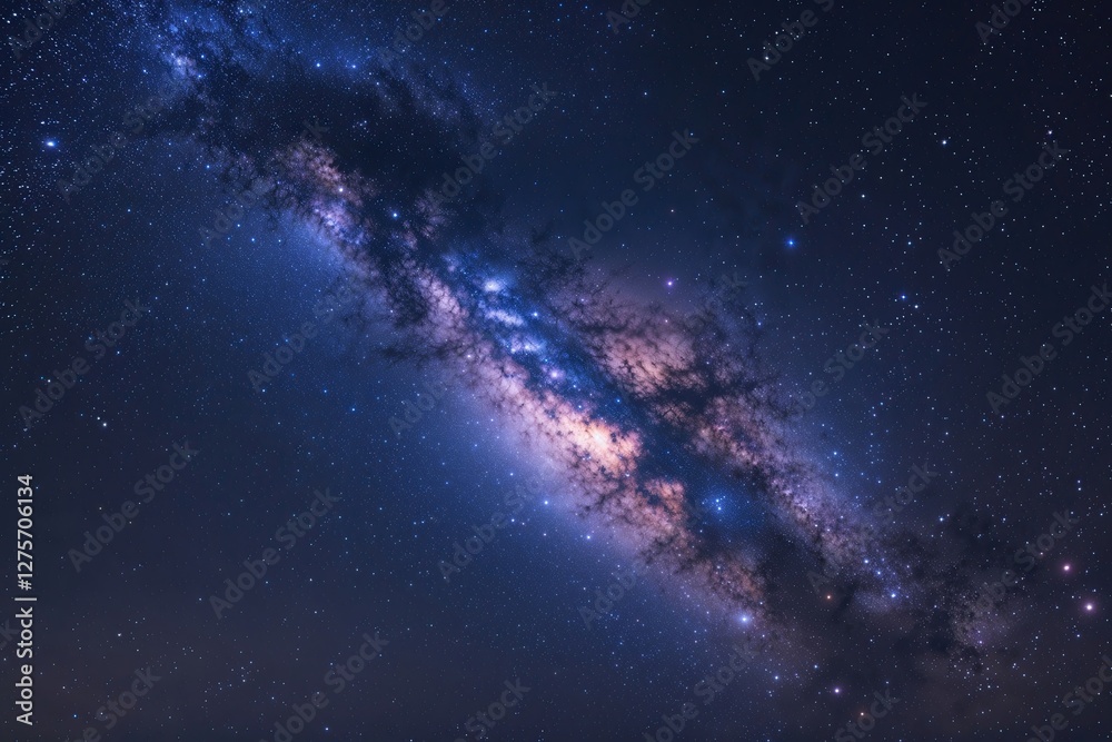 Fototapeta premium Stunning Cosmic Night Sky Background with Textured Gradient and Dark Glittering Star Dust