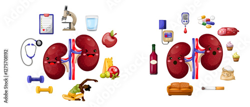 Negative and positive factors on the kidneys