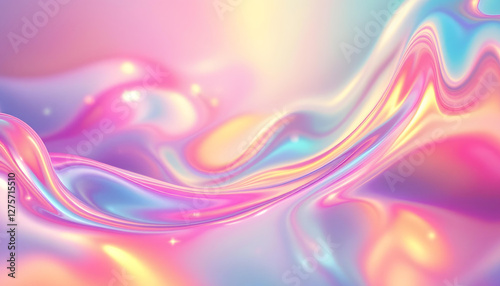 Wallpaper Mural Metallic holographic iridescent gradient background Torontodigital.ca