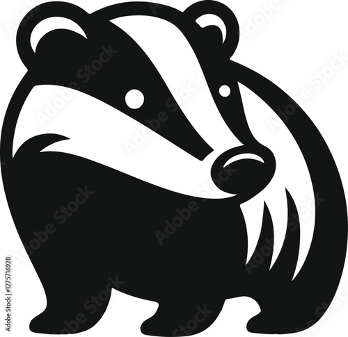  A simple Badger vector style with white background 