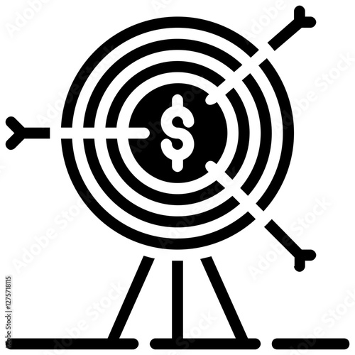 finance target vector glyph icon