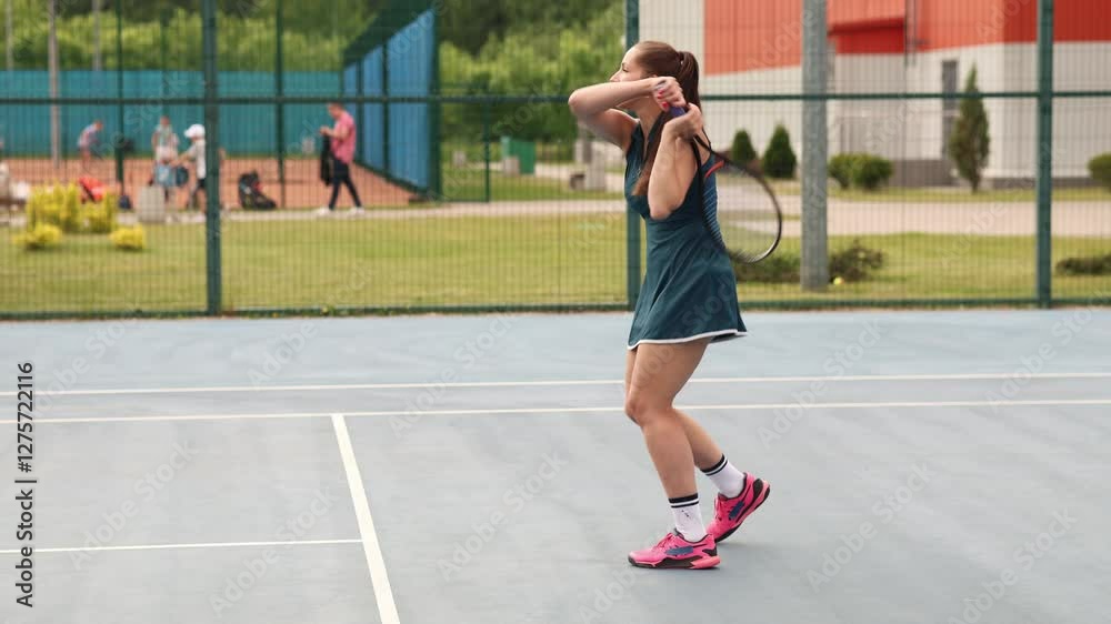 Tennis match highlights featuring a player practicing on a sunny afternoon Tennis match highlights featuring a player practicing on a sunny afternoon