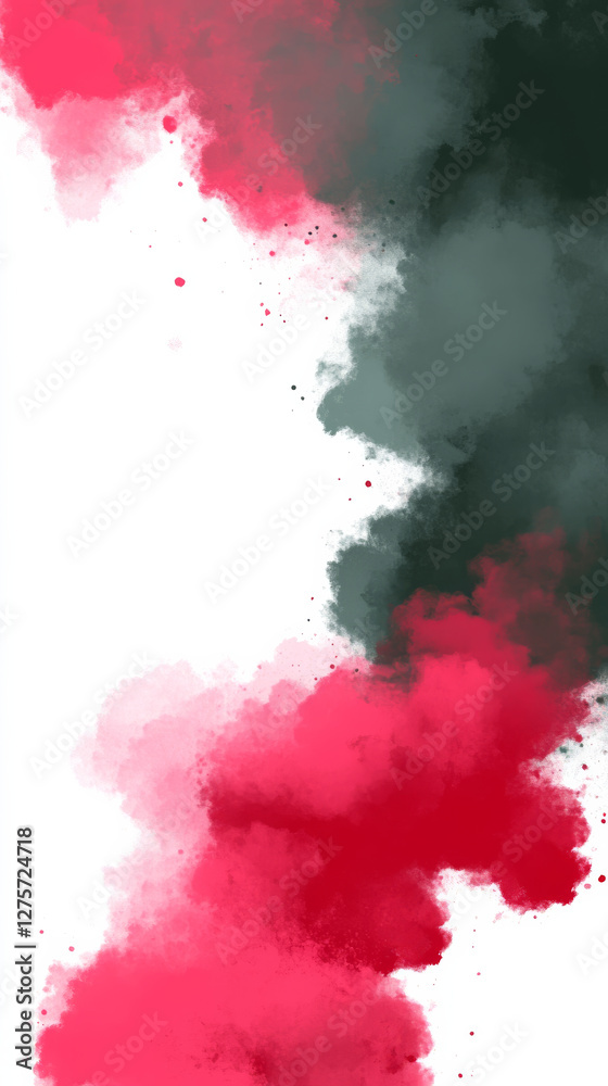Obraz premium smoke in red and green hues on white background