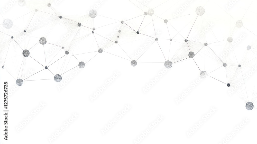 Abstract network connection, digital nodes, white background, futuristic design, website banner Abstract network connection, digital nodes, white background, futuristic design, website banner