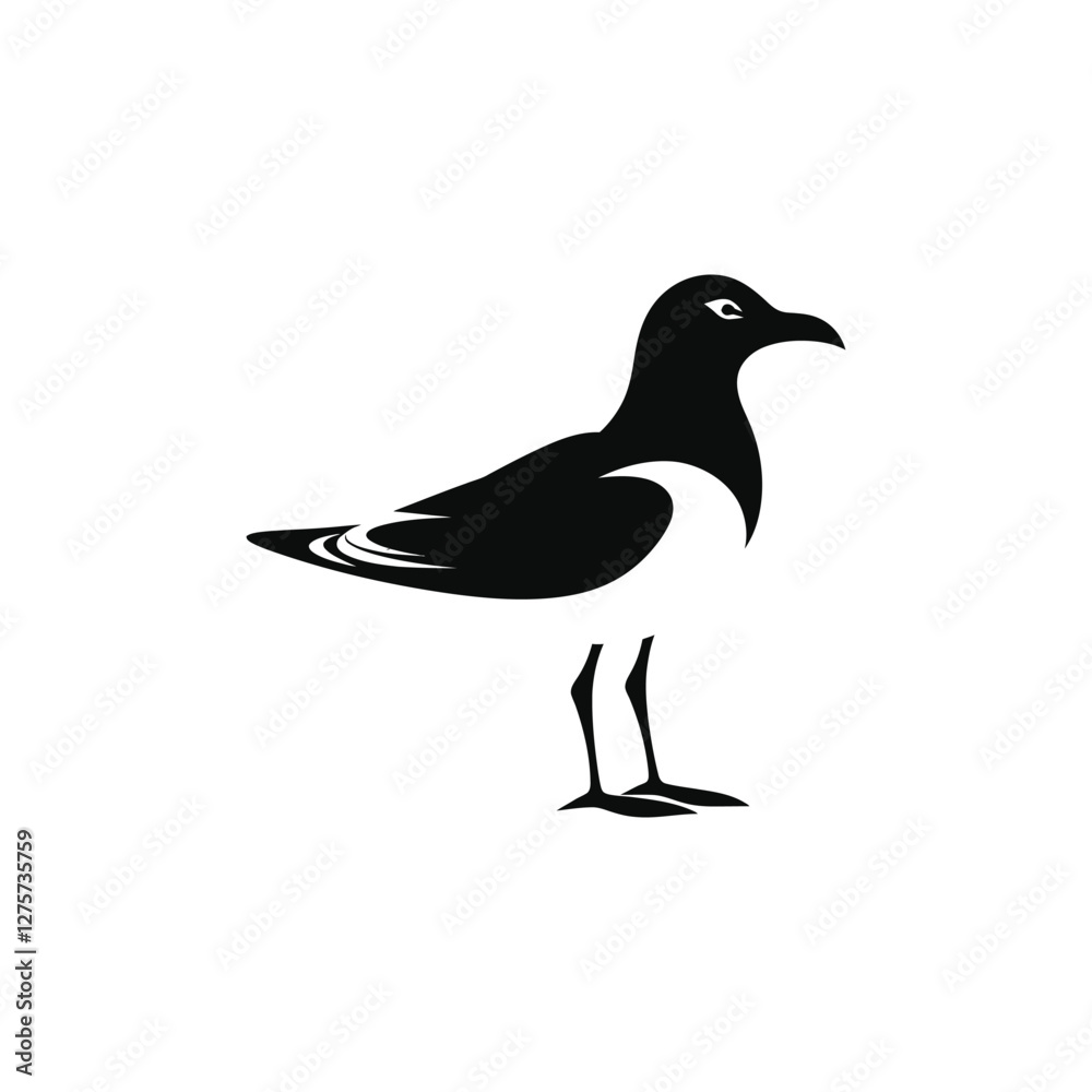 Obraz premium seagull silhouette flat vector illustration