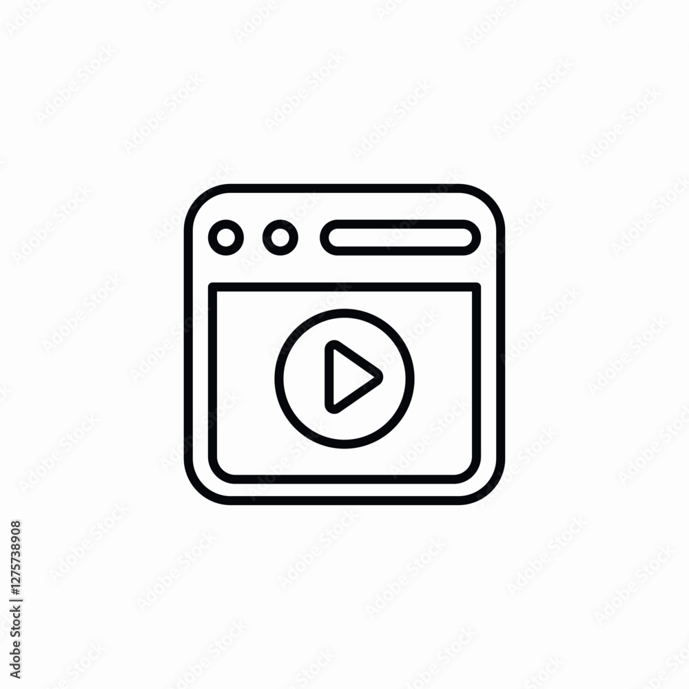 video player media icon vector sign video player media icon vector sign