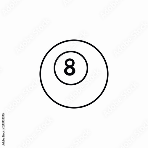 billiard eight ball icon vector sign
