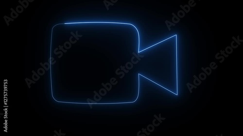 Video Camera Icon , Glowing Film and Media Symbol , A video recording icon video camera symbol movie sign.