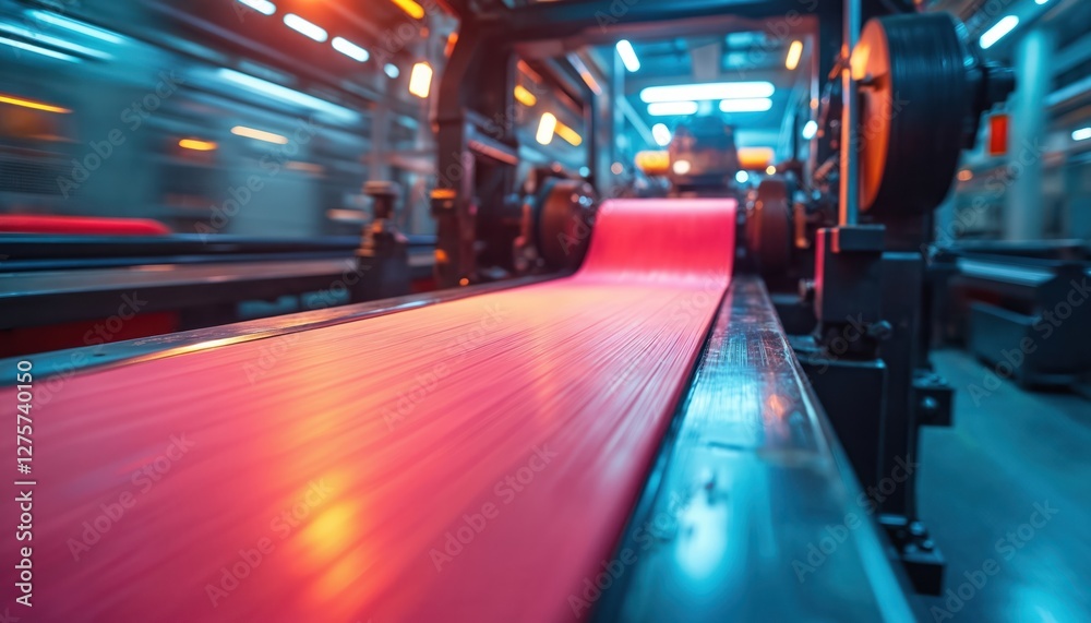 Close-up long exposure shot of textile industrial spinning process. Shows vibrant colors, high speed motion with blurred movement. Automation with streamline mechanical contemporary control. Close-up long exposure shot of textile industrial spinning process. Shows vibrant colors, high speed motion with blurred movement. Automation with streamline mechanical contemporary control.