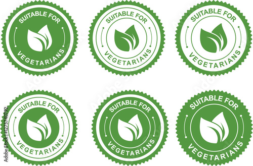 Suitable for Vegetarians stickers, labels, vectors designs