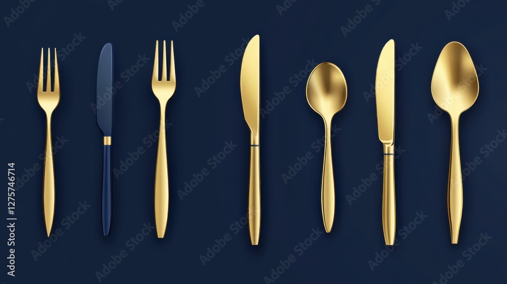 Discover the Flat - Style Vector Illustration: Cutlery Set, Logotype Menu, and Silhouette Discover the Flat - Style Vector Illustration: Cutlery Set, Logotype Menu, and Silhouette