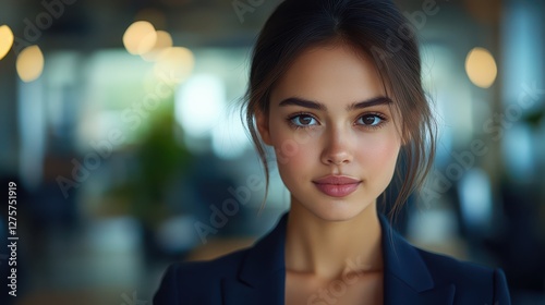 Free Download Confident Young Businesswoman Portrait in Modern Office - GFXLoad