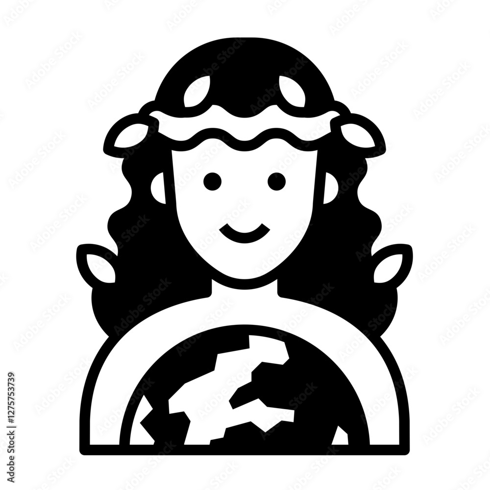 Fotografie Beautiful design icon of gaia in trendy style, save the world vector, world earth day icon
