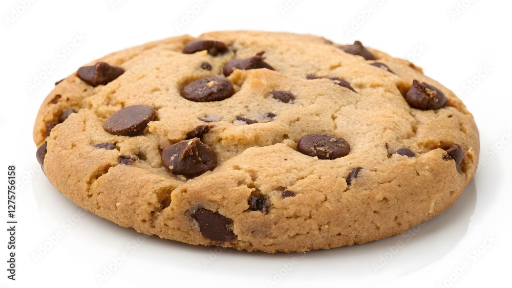 Delicious chocolate chip cookie on white background. Created with Ai Delicious chocolate chip cookie on white background. Created with Ai